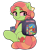 Size: 2234x2384 | Tagged: safe, artist:moozua, imported from derpibooru, tree hugger, earth pony, pony, backpack, bloodshot eyes, eye clipping through hair, female, high res, looking back, mare, moozua, simple background, sitting, solo, sonic the hedgehog, sonic the hedgehog (series), white background
