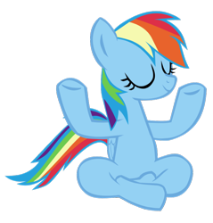 Size: 766x800 | Tagged: safe, artist:benpictures1, imported from ponybooru, rainbow dash, pegasus, pony, cute, dashabetes, female, inkscape, lotus position, mare, simple background, solo, transparent background, vector