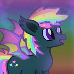 Size: 512x512 | Tagged: safe, artist:sp3ctrum-ii, imported from derpibooru, oc, oc only, oc:prism star, bat pony, bat pony oc, bat wings, profile picture, solo, wings