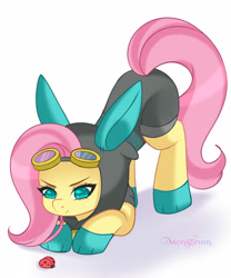 Size: 3000x3600 | Tagged: safe, artist:monstrum, imported from derpibooru, fluttershy, insect, ladybug, pegasus, pony, clothes, costume, dangerous mission outfit, goggles, hoodie, solo