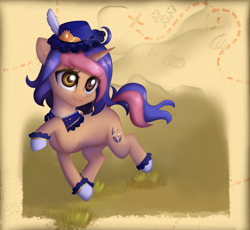 Size: 3481x3200 | Tagged: safe, artist:pollynia, imported from derpibooru, oc, oc only, pony, unicorn, abstract background, boots, clothes, collar, female, hat, monocle, shoes, solo