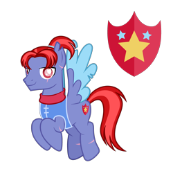 Size: 3042x2970 | Tagged: safe, artist:prismagalaxy514, artist:selenaede, imported from derpibooru, oc, oc only, pegasus, pony, blind eye, colored wings, fantasy class, martial arts, red eyes, redesign, scar, simple background, solo, transparent background, warrior, wings