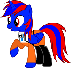 Size: 1553x1462 | Tagged: safe, artist:star-armour95, imported from derpibooru, oc, oc only, oc:stephen (stephen-fisher), alicorn, pony, clothes, lightning squadron, male, rebel pilot, simple background, solo, star wars, transparent background, uniform