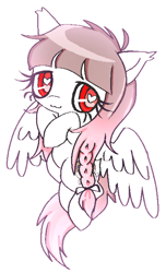 Size: 418x686 | Tagged: safe, artist:muffinz, imported from derpibooru, oc, oc only, oc:arwencuack, pegasus, pony, adorable face, braid, cute, heart, heart eyes, shy, simple background, solo, white background, wingding eyes