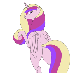 Size: 1000x1000 | Tagged: safe, artist:saint boniface, imported from derpibooru, princess cadance, alicorn, pony, butt, dock, female, mare, plot, simple background, solo, tail, white background