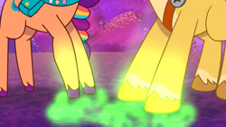 Size: 3072x1727 | Tagged: safe, imported from derpibooru, screencap, hitch trailblazer, sunny starscout, earth pony, pony, spoiler:g5, spoiler:my little pony: tell your tale, spoiler:tyts01e60, duo, duo male and female, earth pony magic, female, g5, magic, male, mare, my little pony: tell your tale, scents of adventure, stallion