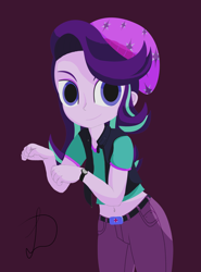 Size: 1600x2160 | Tagged: safe, artist:leddaq, imported from derpibooru, starlight glimmer, equestria girls, purple background, simple background, solo