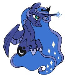 Size: 823x920 | Tagged: safe, artist:partyponypower, imported from derpibooru, princess luna, alicorn, pony, halfbody, jewelry, rearing, regalia, simple background, solo, white background