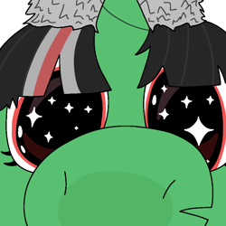 Size: 768x768 | Tagged: safe, artist:hach, oc, oc only, oc:terek flow, pony, unicorn, boop, chechen republic of ichkeria, chechnya, cute, daaaaaaaaaaaw, extreme close-up, female, fourth wall, hat, mare, nation ponies, noseboop, nostrils, nuzzling, papakha, ponified, simple background, snoot, solo, sparkly eyes, white background