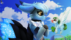 Size: 3840x2160 | Tagged: safe, artist:brainiac, imported from derpibooru, pony, alabriss, bori, crossover, digital painting, female, neopets, not pony related, probably furry, tiny, tiny ponies