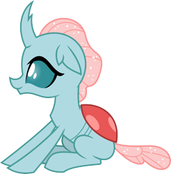 Size: 4000x4064 | Tagged: safe, artist:parclytaxel, imported from derpibooru, ocellus, changedling, changeling, absurd resolution, female, simple background, sitting, smiling, solo, transparent background, vector