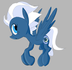 Size: 843x818 | Tagged: safe, artist:norre, night glider, pegasus, pony, female, flying, gray background, mare, raised hoof, simple background, solo, spread wings, wings