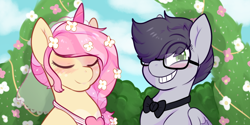 Size: 800x400 | Tagged: safe, artist:violise, imported from derpibooru, oc, pony, couples, married couple