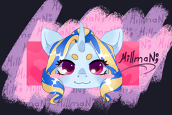 Size: 3292x2204 | Tagged: safe, artist:millman;, imported from derpibooru, oc, oc only, unicorn, chibi, looking at you, smiling, smiling at you, solo