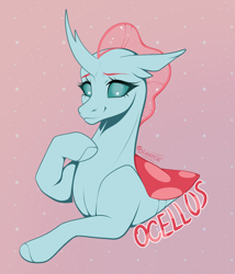 Size: 1284x1503 | Tagged: safe, artist:luzreal, imported from derpibooru, ocellus, changedling, changeling, female, smiling, solo, teenager