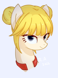 Size: 2250x3000 | Tagged: safe, artist:raineve, imported from derpibooru, oc, earth pony, pony, bust, commission, looking at you, smiling, smiling at you