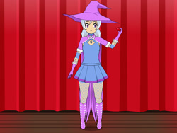 Size: 2000x1500 | Tagged: safe, imported from derpibooru, trixie, human, boots, cape, clothes, gloves, hat, high heel boots, humanized, kisekae, shirt, shoes, skirt, solo