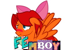 Size: 410x286 | Tagged: safe, artist:goldenfoxda, imported from derpibooru, oc, oc only, oc:goldenfox, pony, blushing, caption, expand dong, exploitable meme, femboy, image macro, male, meme, simple background, solo, text, transparent background