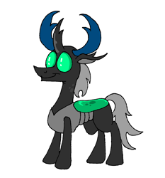 Size: 2067x2215 | Tagged: safe, alternate version, artist:dragonboi471, imported from derpibooru, thorax, changedling, changeling, dark changedling, king thorax, redesign, simple background, solo, white background