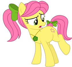 Size: 7912x7302 | Tagged: safe, artist:ejlightning007arts, imported from derpibooru, earth pony, pony, bow, confused, g4, g5, g5 to g4, generation leap, hair bow, jewelry, my little pony: make your mark, my little pony: tell your tale, necklace, ponytail, posey bloom, raised leg, simple background, transparent background, vector