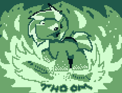 Size: 933x708 | Tagged: safe, artist:venseyness, imported from derpibooru, oc, oc:light touch, abstract background, blank flank, commission, fire, game boy, macro, missing wing, monochrome, pixel art, plane, solo