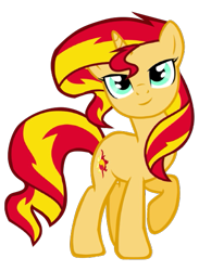 Size: 427x584 | Tagged: safe, artist:benpictures1, imported from ponybooru, sunset shimmer, pony, unicorn, cute, female, inkscape, shimmerbetes, simple background, solo, transparent background, vector