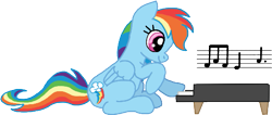 Size: 503x214 | Tagged: safe, artist:aprilfools, rainbow dash, pegasus, pony, /bale/, female, mare, music notes, musical instrument, piano, playing instrument, simple background, solo, transparent background