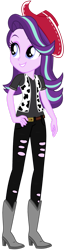 Size: 477x1800 | Tagged: safe, artist:ajosterio, imported from derpibooru, starlight glimmer, equestria girls, belt, boots, clothes, cowboy boots, cowboy hat, denim, hat, jeans, pants, shirt, shoes, simple background, solo, transparent background, vest