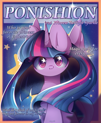 Size: 2200x2700 | Tagged: safe, artist:miryelis, imported from derpibooru, twilight sparkle, alicorn, pony, big ears, fashion, female, horn, long hair, looking at you, mare, smiling, smiling at you, solo, spread wings, standing, starry eyes, stars, text, twilight sparkle (alicorn), wingding eyes, wings