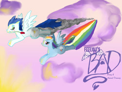 Size: 749x562 | Tagged: safe, artist:hippiepeacecat, imported from derpibooru, rainbow dash, soarin', pegasus, pony, female, male, mare, shipping, soarindash, stallion, straight