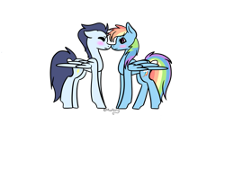 Size: 749x562 | Tagged: safe, artist:lceiandic, imported from derpibooru, rainbow dash, soarin', pegasus, pony, female, male, mare, shipping, simple background, soarindash, stallion, straight, transparent background, vector