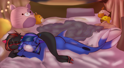 Size: 4096x2251 | Tagged: safe, artist:cozziesart, imported from derpibooru, oc, oc only, oc:ebonus, oc:guard cobalt flash, original species, shark, shark pony, blushing, complex background, cuddling, cute