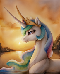 Size: 512x624 | Tagged: safe, imported from derpibooru, princess celestia, alicorn, pony, ai content, ai generated, solo