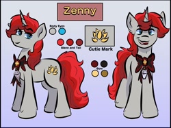 Size: 2048x1535 | Tagged: safe, artist:doodle-hooves, imported from derpibooru, oc, oc:magicalboyzenny, unicorn, male, red mane, reference sheet, stallion