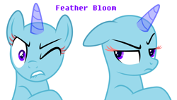 Size: 4548x2585 | Tagged: safe, artist:feather_bloom, imported from derpibooru, pony, base, cringing, frown, grumpy, ms paint, one eye closed, simple background, upset, wink