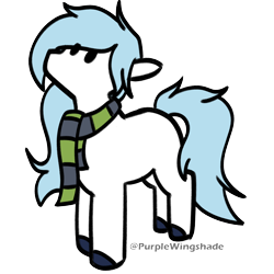 Size: 3000x3000 | Tagged: safe, artist:purple wingshade, imported from derpibooru, oc, oc:frostbite, earth pony, pony, blue mane, clothes, cute, scarf, small, solo, striped scarf, white coat