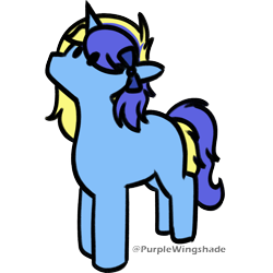 Size: 3000x3000 | Tagged: safe, artist:purple wingshade, imported from derpibooru, oc, oc:blue water, pony, unicorn, blue coat, blue mane, bow, cute, hair bow, small, solo, yellow mane