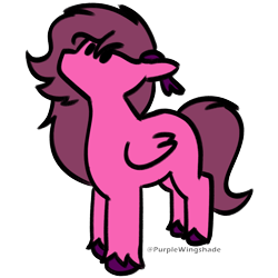 Size: 3000x3000 | Tagged: safe, artist:purple wingshade, imported from derpibooru, oc, deer, deer pony, hybrid, original species, pegasus, pony, antlers, clothes, pink coat, pink mane, purple mane, socks, solo