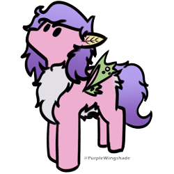 Size: 3000x3000 | Tagged: safe, artist:purple wingshade, imported from derpibooru, oc, oc:phalena rosa, insect, moth, mothpony, original species, pony, chest fluff, cute, pink coat, purple mane, small, solo