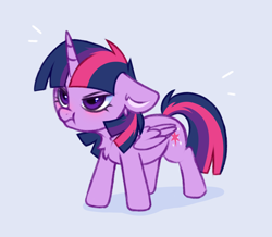 Size: 1692x1476 | Tagged: safe, artist:pesty_skillengton, imported from derpibooru, twilight sparkle, oc, alicorn, pony, :t, angry, blushing, chest fluff, chibi, cute, emanata, female, floppy ears, frown, glare, gray background, horn, looking up, madorable, mare, scrunchy face, simple background, sketch, small wings, smol, solo, twiabetes, wings