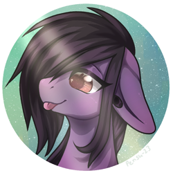 Size: 900x900 | Tagged: safe, artist:pensu, imported from derpibooru, oc, oc only, oc:pen pressure, earth pony, :p, cute, icon, light rays, long hair, long mane, sparkly eyes, tongue out, wingding eyes