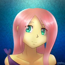 Size: 1200x1200 | Tagged: safe, artist:empyu, imported from derpibooru, fluttershy, equestria girls, bust, looking at you, portrait