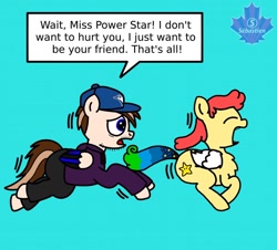 Size: 1024x924 | Tagged: safe, artist:mrstheartist, artist:professorventurer, imported from derpibooru, oc, oc:power star, oc:seb the pony, pegasus, pony, base used, dialogue, duo, rule 85, running, super mario 64, super mario bros.