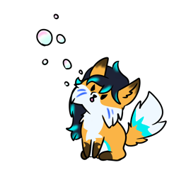 Size: 1110x1126 | Tagged: safe, artist:noxi1_48, imported from derpibooru, fox, bubble, daily dose of friends, solo