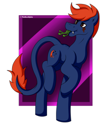 Size: 1513x1788 | Tagged: safe, artist:thebenalpha, imported from derpibooru, oc, oc:fizark catto, monster pony, original species, tatzlpony, gift art, simple background, tongue out