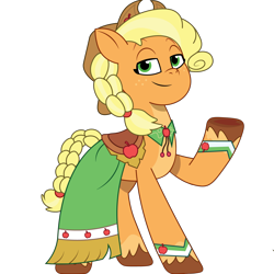 Size: 1800x1800 | Tagged: safe, artist:prixy05, imported from derpibooru, applejack, earth pony, pony, clothes, dress, g4, g4 to g5, g5, gala dress, generation leap, my little pony: tell your tale, simple background, solo, transparent background, vector