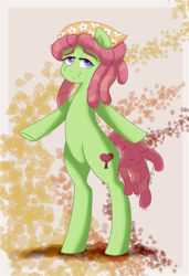 Size: 738x1080 | Tagged: safe, artist:dkaieva-k, imported from derpibooru, tree hugger, earth pony, pony, bipedal, female, mare, solo