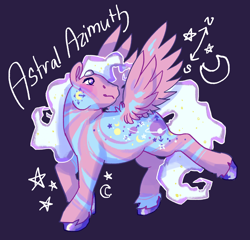 Size: 2048x1968 | Tagged: safe, artist:poniesart, imported from derpibooru, pegasus, pony, fusion, fusion:night glider (g1), fusion:north star (g1), purple background, simple background, solo