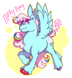 Size: 2048x2201 | Tagged: safe, artist:poniesart, imported from derpibooru, pegasus, pony, fusion, fusion:minty, fusion:rainbow dash, solo