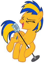 Size: 429x613 | Tagged: safe, artist:noi kincade, imported from derpibooru, oc, oc only, oc:flare spark, female, mare, microphone, simple background, singing, solo, transparent background